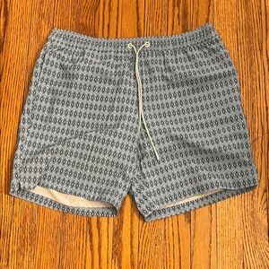 Bonobos Mens Swim Trunks Lined Blue Print Board Shorts 7 Inch Inseam